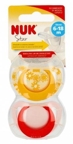 Силиконов Биберон Star 6-18 2 Бр./Кутия - Залъгалки - Nuk - BebeMama