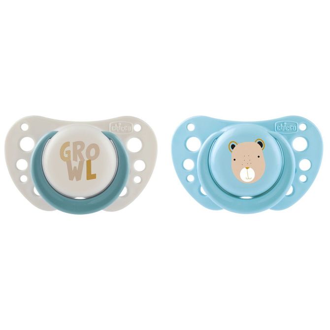 Залъгалка Chicco Physio Air, Силикон, Анатомична Форма, 2-6 Месеца, 2 Бр, Blue - Залъгалки - Chicco - BebeMama