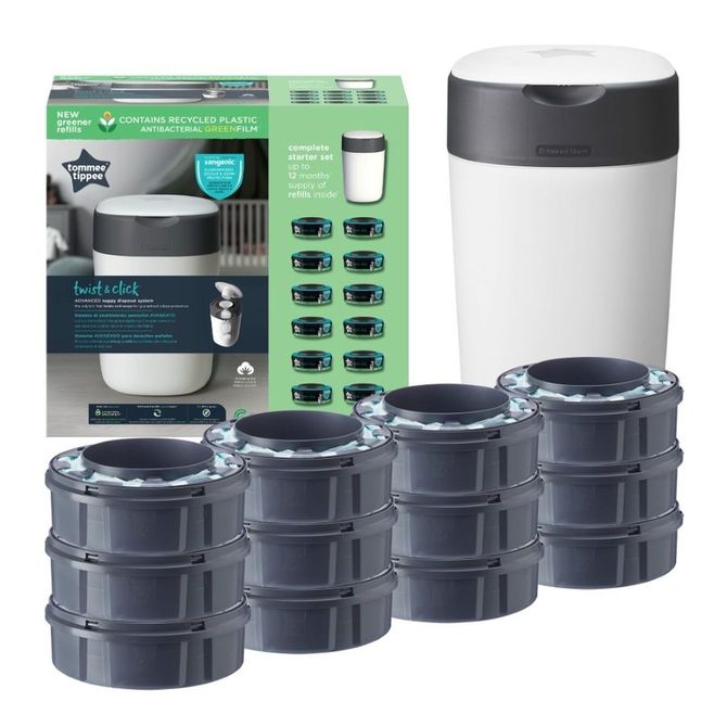 Контейнер За Пелени + 12 Касети - Кошове За Памперси - Tommee Tippee - BebeMama