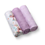 Scutece din bambus 3 bucăți violet 70x70