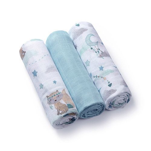 Бамбукови Пелени 3 Бр. Сини 70Х70 - Пелени - BabyOno - BebeMama
