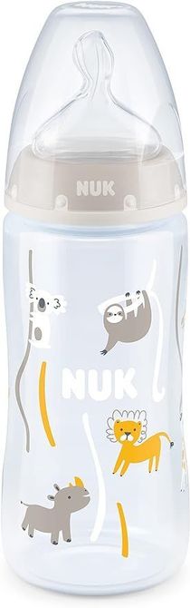 Бутилка First Choice+ Temperature Control 300Мл. Сива - Шишета За Хранене - Nuk - BebeMama