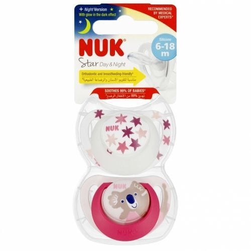 Залъгалка Star Day & Night 6-18 2 Броя Nuk