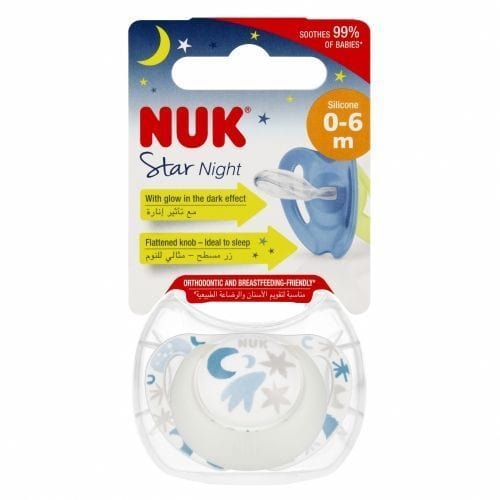 Силиконова Залъгалка Star Night 0-6 1 Брой Nuk