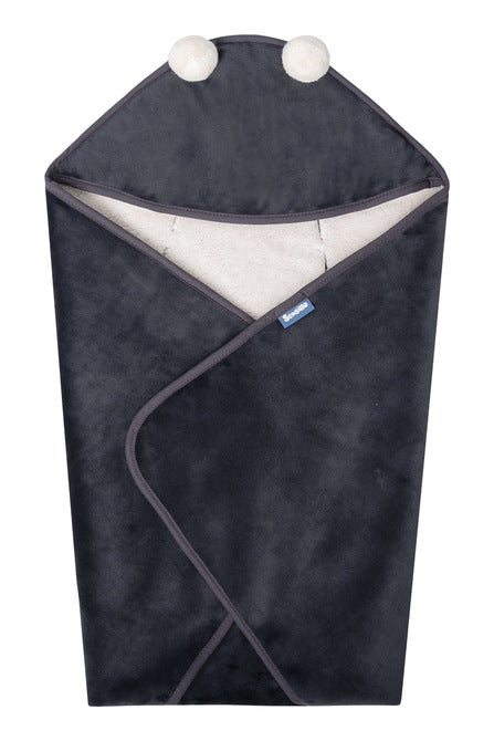 Одеяло За Повиване За Кошница Плюш 75x75 Графитено