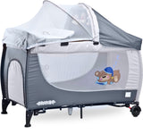 Кошара За Пътуване Grande 2016 Grey Caretero - Сгъваеми Кошари 2 Нива - Caretero - BebeMama