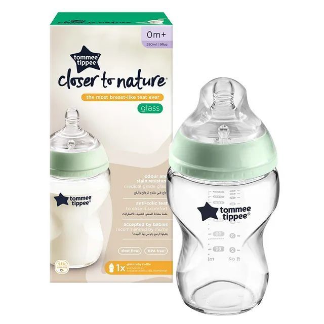 Стъклена Бутилка 250 Мл Tommee Tippee - Шишета За Хранене - Tommee Tippee - BebeMama
