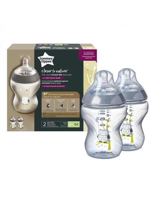 Шишета За Хранене 2 X 260 Мл Син Tommee Tippee - Шишета За Хранене - Tommee Tippee - BebeMama