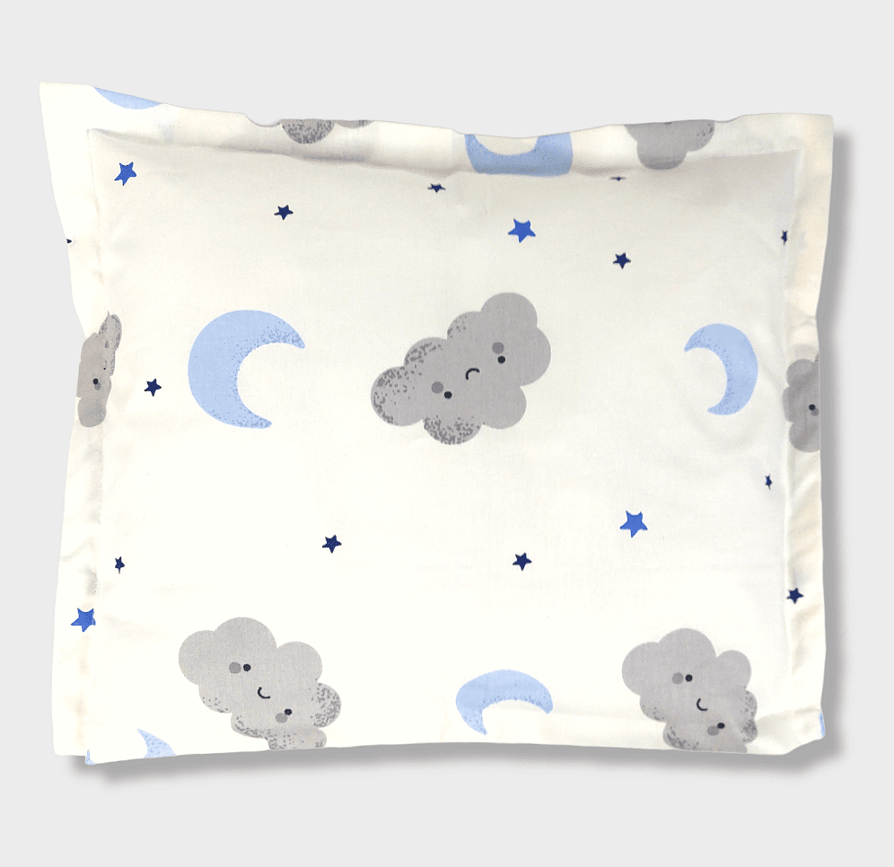 Бебешка Калъфка За Възглавница 30х40 См. Сиви Облаци Rainy
