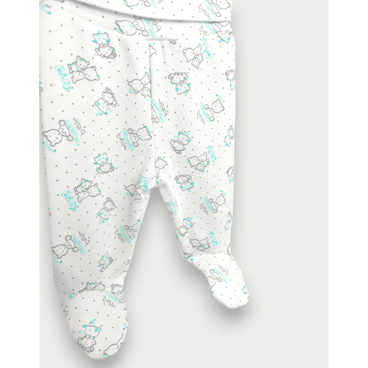 Бебешка Ританка С Обърнат Колан 48 68см. Сиви Мечета Baby Rainy