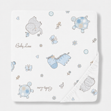 Бебешки Чаршаф За Количка С Ластик 55 95 См. Сини Зебри И Слончета Rainy