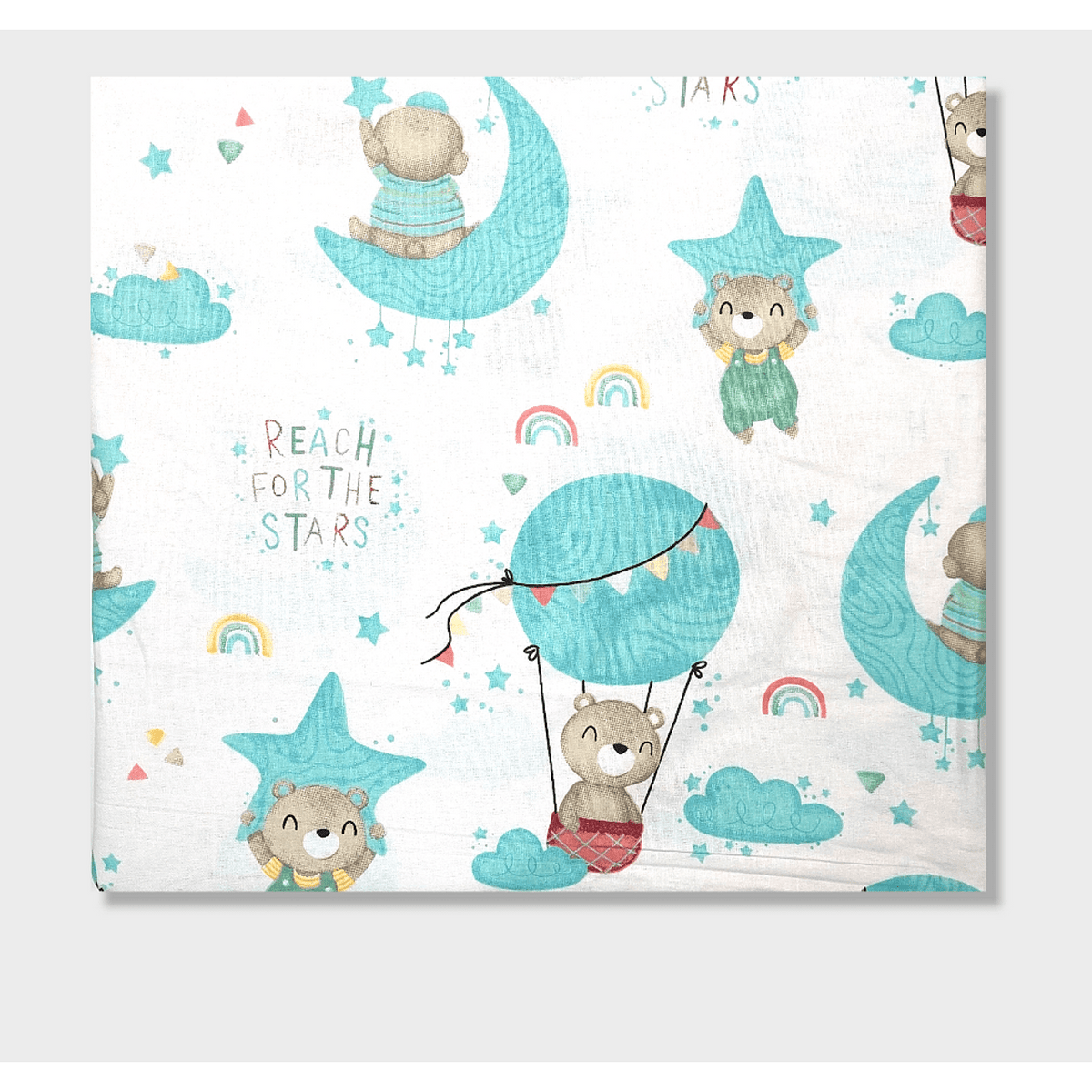 Бебешки Чаршаф За Количка С Ластик 55 95 См. Мече На Луна Резеда Rainy