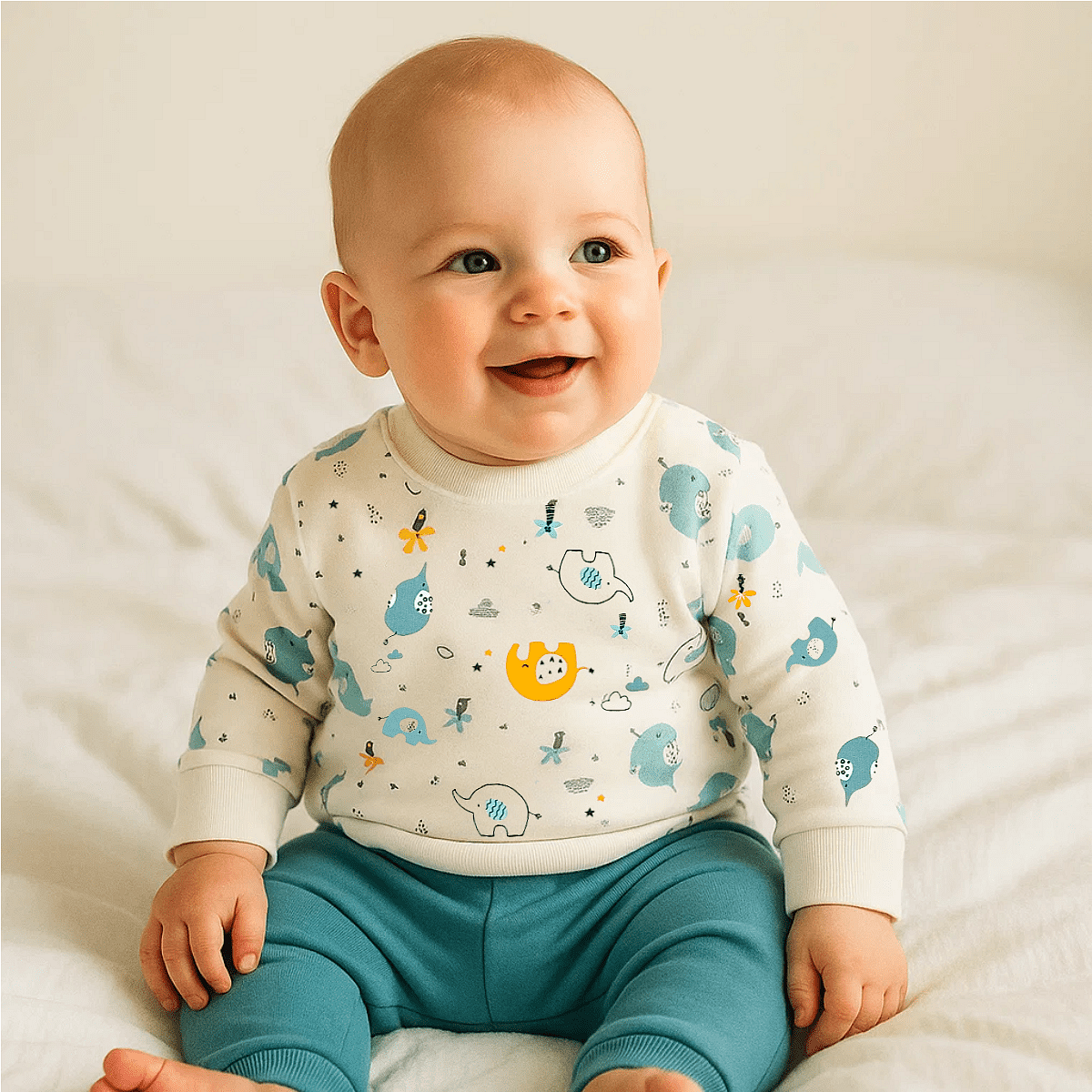 Бебешки Комплект От 2 Части Шарени Слончета 62 92 См. Бор Rainy