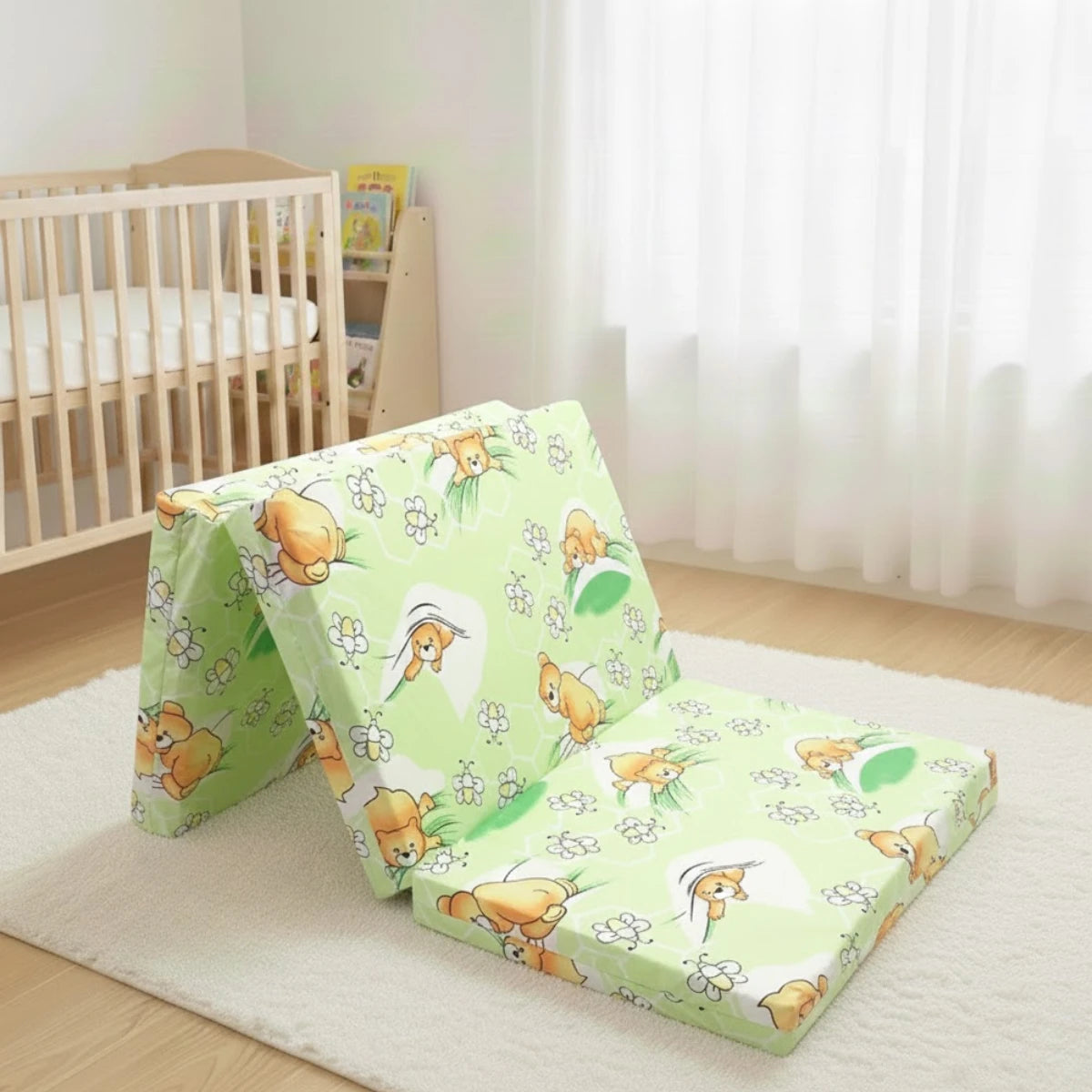 Бебешки Сгъваем Матрак 60х120 См. Мече С Пчелички Rainy