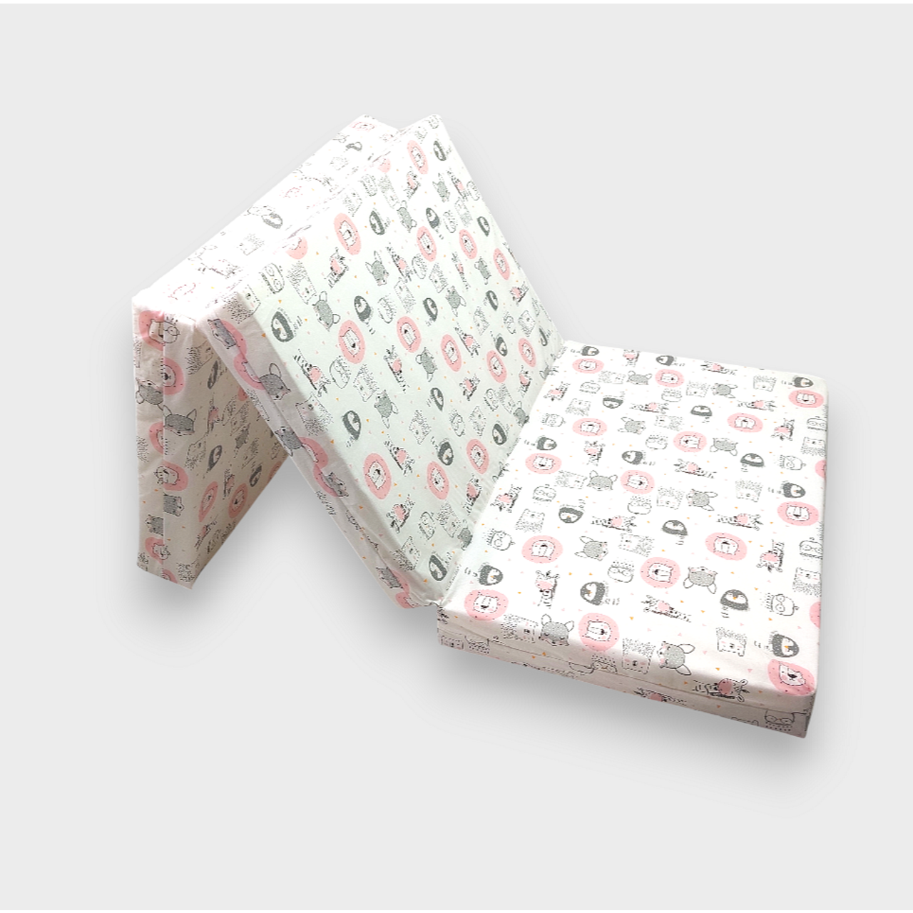 Бебешки Сгъваем Матрак 60х120 См. Розови Животинки Rainy