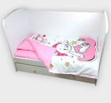 Бебешки Спален Комплект 3 Части 60х120 См. Розово Мече Rainy