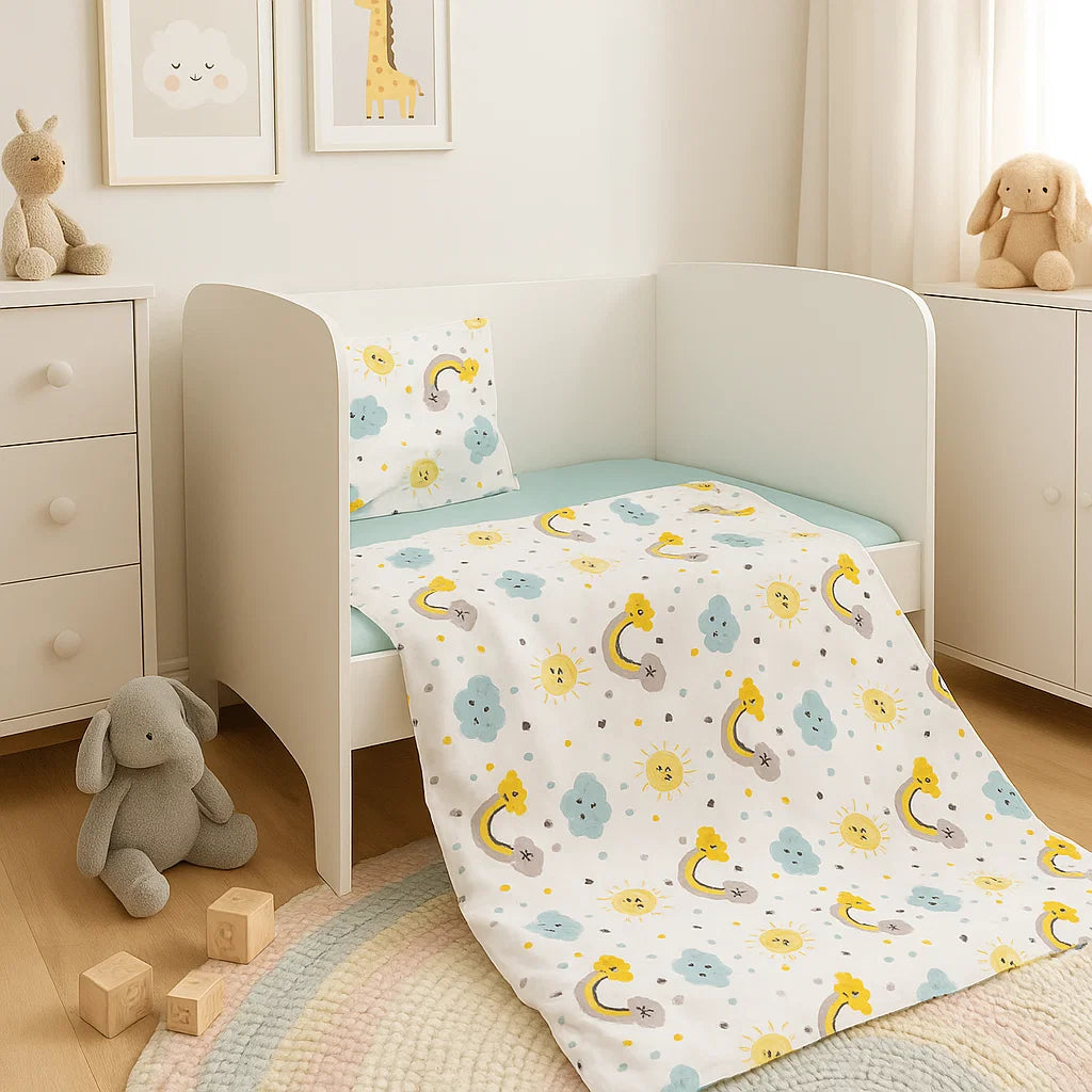 Бебешки Спален Комплект 3 Части 65х110 См. Дъга На Облак Rainy