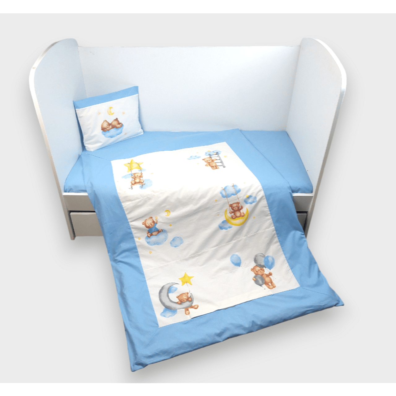 Rainy Бебешки Спален Комплект 3 Части Baby Bear One Size Син