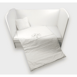 Set de lenjerie de pat Rainy Baby 4 piese 60x120 cm. Ursuleți stele ecru