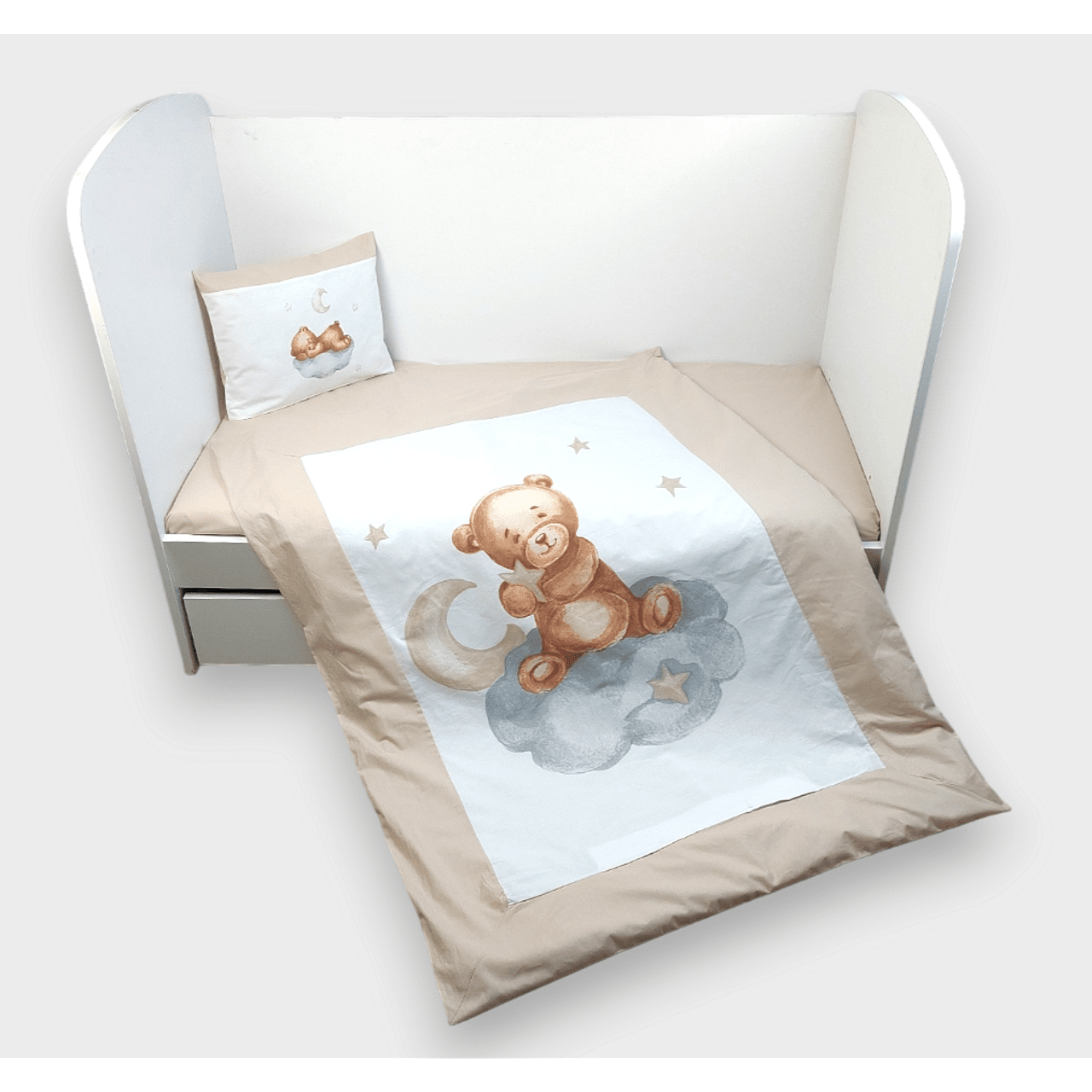 Rainy Бебешки Спален Комплект 5 Части Baby Bear One Size Бежов
