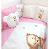 Rainy Бебешки Спален Комплект 7 Части Baby Bear One Size Розов