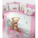 Rainy Бебешки Спален Комплект 7 Части Baby Bear One Size Розов