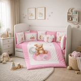 Бебешки Спален Комплект 7 Части Baby Bear One Size Розов Rainy