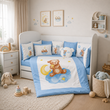 Бебешки Спален Комплект 7 Части Baby Bear One Size Син Rainy
