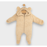 Salopetă de iarnă Rainy Baby cu ursuleț de pluș 48-80 cm bej