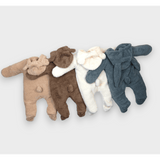 Salopetă de iarnă Rainy Baby cu ursuleț de pluș 48-80 cm bej