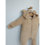 Salopetă de iarnă Rainy Baby cu ursuleț de pluș 48-80 cm bej