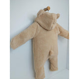 Salopetă de iarnă Rainy Baby cu ursuleț de pluș 48-80 cm bej