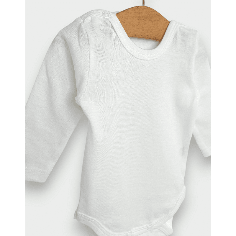 Body pentru bebeluși cu mâneci lungi, model Rainy, 56-62 cm. Ecru