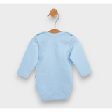 Body pentru bebeluși cu mâneci lungi, ursuleț de pluș și baloane, albastru, 48 - 62 cm.