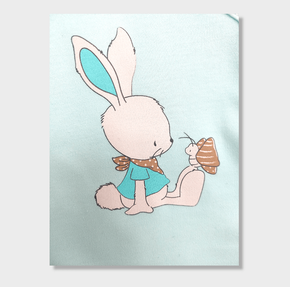 Бебешко Боди Със Странично Закопчаване 48 68см. Rabbit And Butterfly Rainy