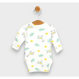 Body pentru bebeluși cu închidere laterală, model Rainy, 48 - 68 cm. Girafă și elefant