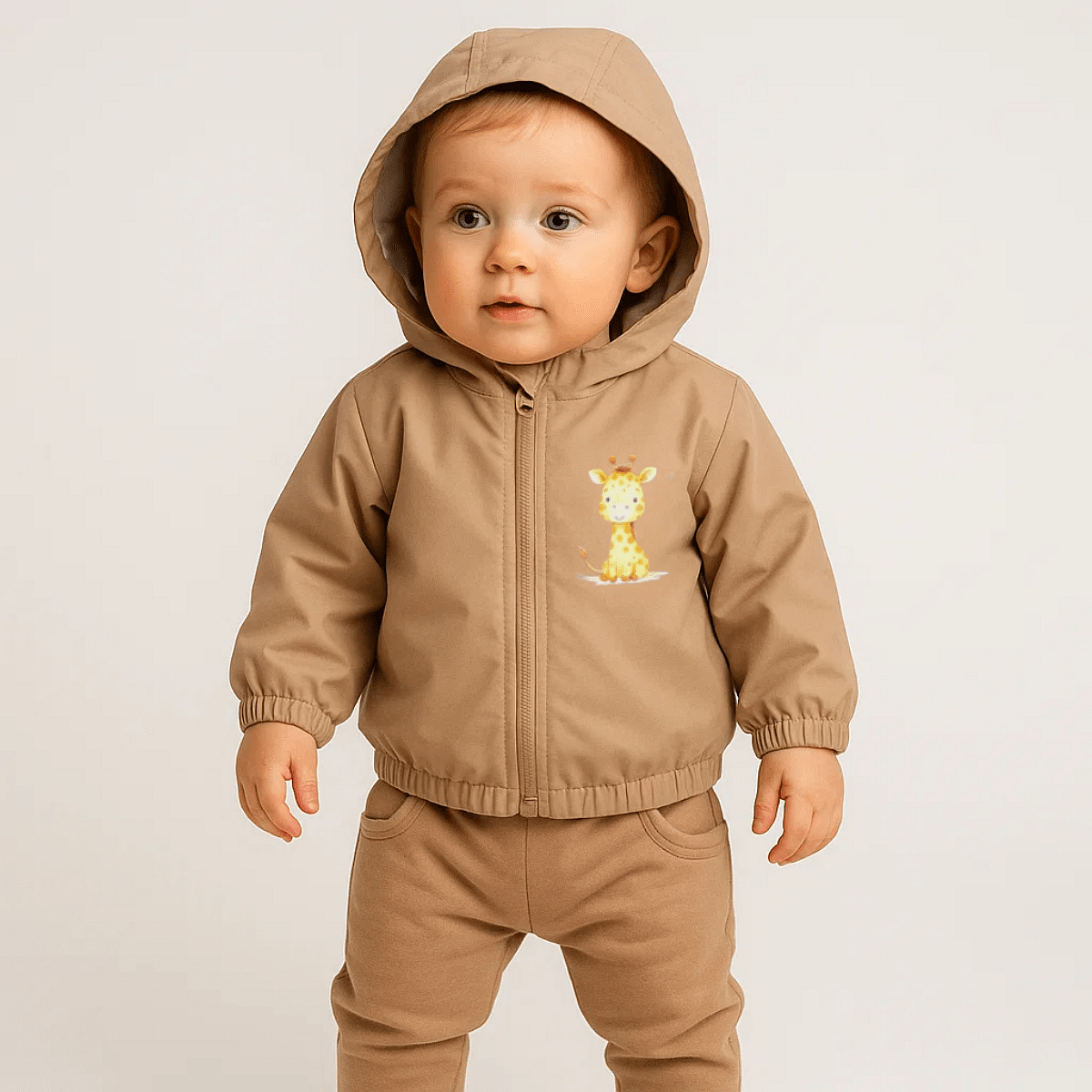 Бебешко Преходно Яке Ветровка Жирафче 62 86 См. Каки Rainy