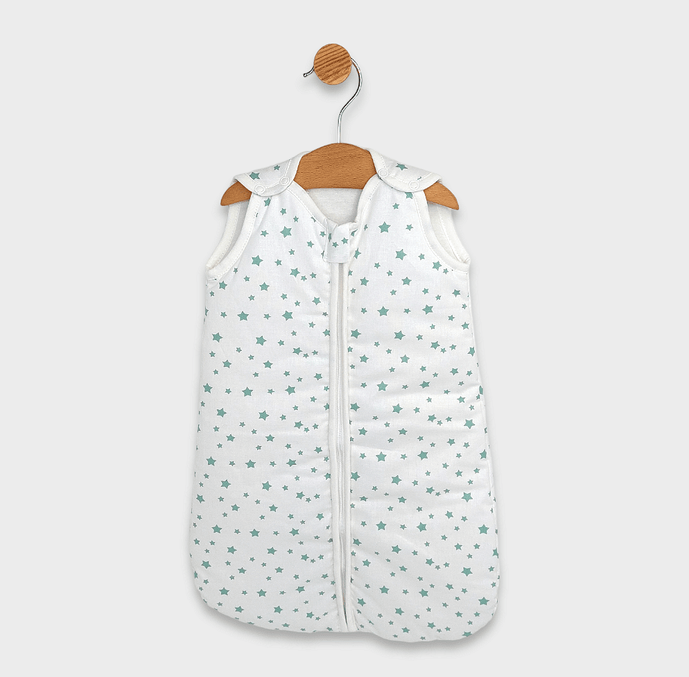 Sac de dormit Rainy Kids Classic cu fermoar, stele verzi