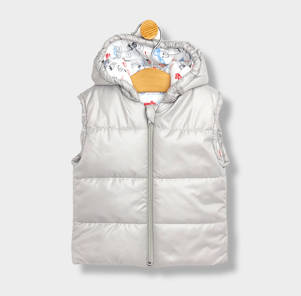 Palton pentru bebeluși Rainy Grey cu glugă 62 - 86cm. Gri