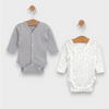 Set body Rainy 2 piese 56 - 68cm Gri și bej Stele / Cacao cald