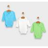 Set body Rainy 3 piese cu mâneci lungi 48 - 80 cm. Kiwi/Alb/Albastru
