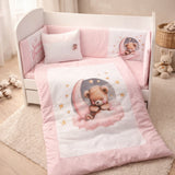 Обиколник За Бебешка Кошара 60х120 См. Лунно Мече Розов Rainy