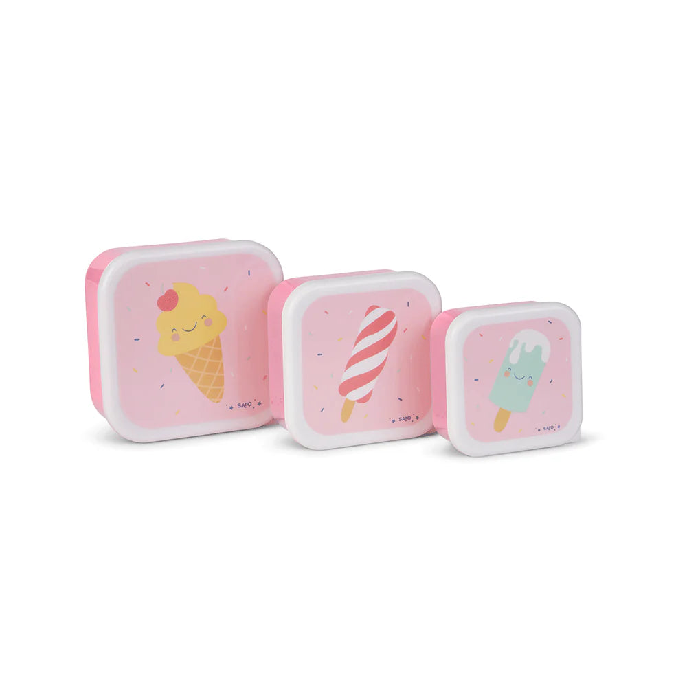 Комплект Детски Кутийки За Обяд 3 Бр. Ice Cream Pink Saro Baby