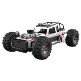 Jeep de curse cu efect de fum, telecomandă RC 1:10, alb