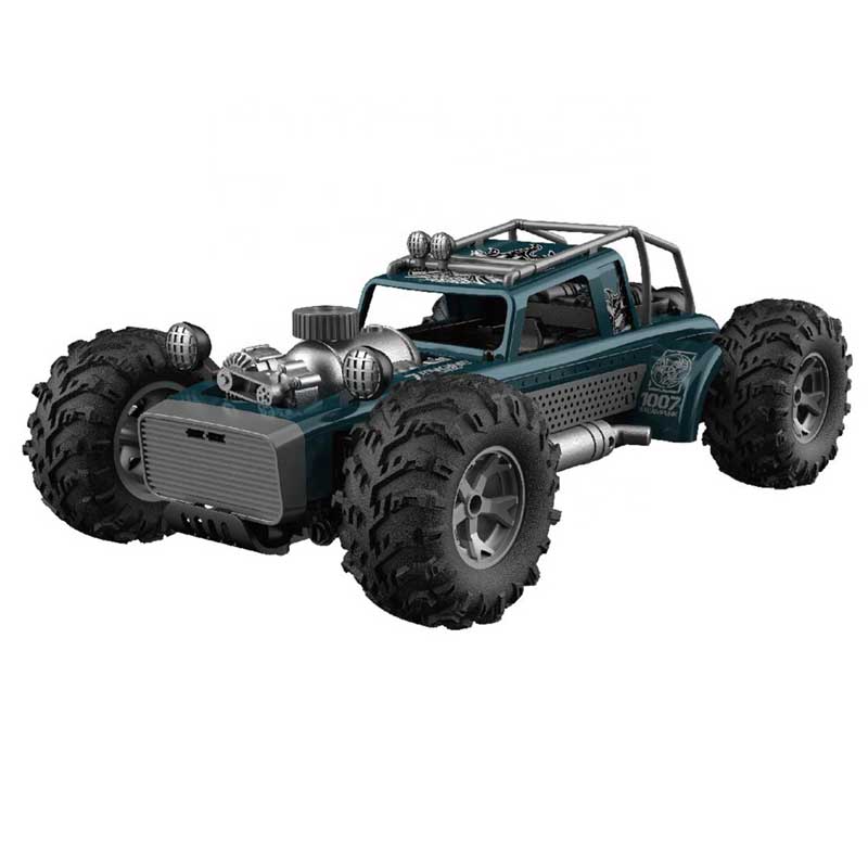 Jeep de curse cu efect de fum, RC în culoarea albastră