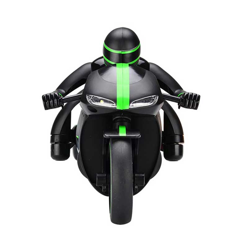 Motocicletă de drift de curse cu specificații în culoarea verde.