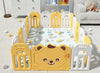 Сгъваема Бебешка Ограда За Безопасна Игра Мече В Жълт Цвят Feelkids