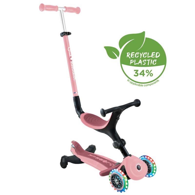 Сгъваема Тротинетка 5 В 1 Globber Go Up Active Lights 360° - Пастелно Розова