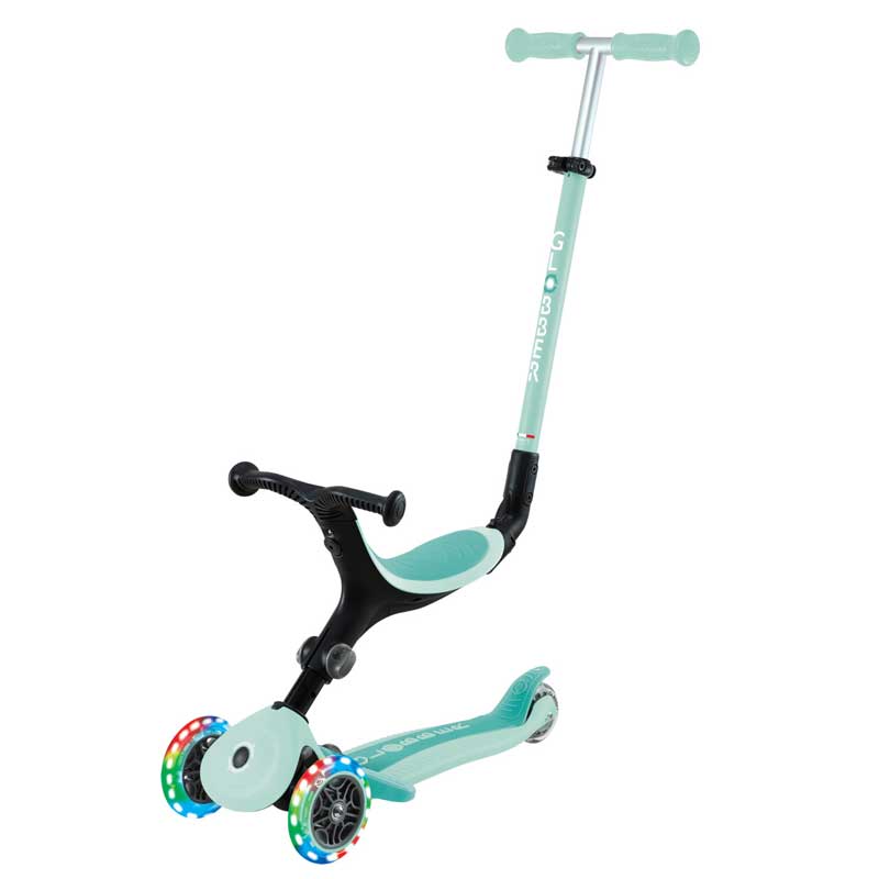 Сгъваема Тротинетка С Родителски Контрол 5 В 1 Globber Go Up Active Lights Ментова - Тротинетки - Globber - BebeMama