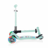 Сгъваема Тротинетка Със Светещи Колела Globber Junior Fantasy Lights Ментово Зелена --- BebeMama